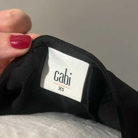 Cabi Black V-Neck Blouse with Ruffle sleeves size XS - Picture 8 of 10